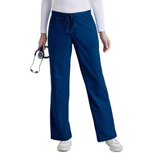 Greys Anatomy Riley 5 Pocket Navy Blue Flare Scrub Pants 4232P Med Petite MP